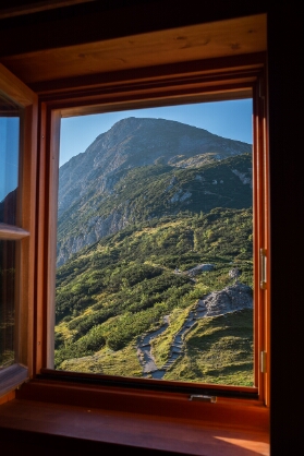 Blick aus dem Zimmer zum Schneibstein